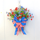thumbnail image 5 of Cesta de flores para decoración del Día Patriótico para puerta de entrada Día de la Independencia 4 de julio para interior y exterior Rojo Blanco Azul, 5 of 6
