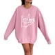 thumbnail image 2 of Gibobby Sudadera con forro polar Mujer Mujer Día de San Valentín AMOR Gesto Impreso Top Cuello Redondo Manga Larga Sudadera Casual (Rosa, XL), 2 of 4