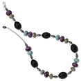 thumbnail image 2 of White Sterling Silver necklace Natural Stone Agate Black Hematite Grey Magnesite Purple Reconstructed Blue Serpentine Yellow Crystal 17.5 in 16 mm, 2 of 3