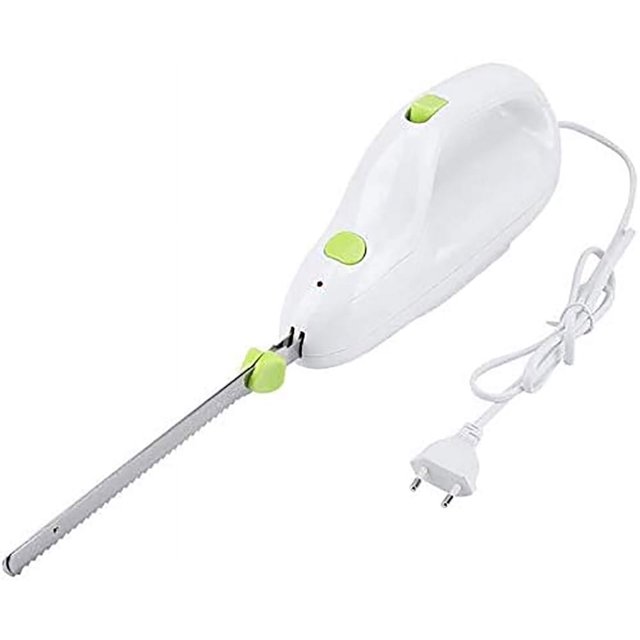 Jinsinto Electric bread knife, electric frozen meat knife with 110W powerful motor, portable stainless steel blade for cutting meat, bread, cheese