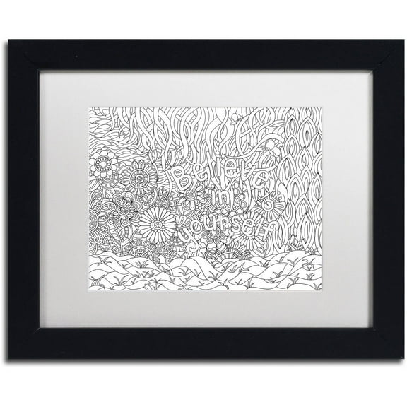 Trademark Fine Art "Mixed Coloring Book 42" Canvas Art by Kathy G. Ahrens, White Matte, Black Frame