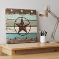 thumbnail image 4 of Ships Next Day Canvas Wall Art 12"x12",Teal Brown Texas Star Vintage Wood Framed Canvas Print Painting,Farmhouse Country Wooden Ready to Hang Small Picture Wall Decor for Kitchen Dining Room Office, 4 of 9
