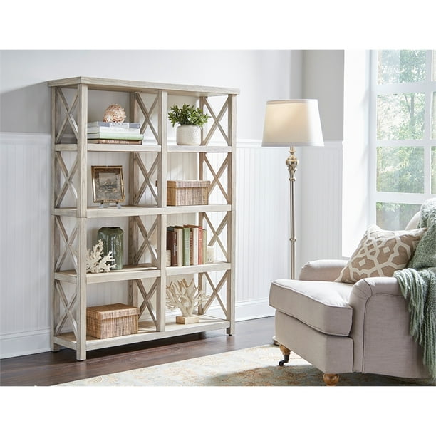 Eight Shelf Tall Wood Bookcase Open, White Open Back Bookcase