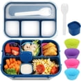 thumbnail image 1 of Hltpoi Bento Lunch Box Adult  Kids  Lunch Containers for Adults/Kids/Students 1300ML-4 Compartment (Blue), 1 of 7