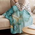 thumbnail image 4 of Throw Blanket for Couch Teal Abstract Marble Soft Fleece Flannel Blankets Cozy Lightweight Blanket for Home Sofa Living Room Modern Art Bed Throws 30" x 40", 4 of 9