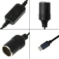 USB C PD Type C Male to 12V Car Cigarette Lighter Socket Female Step Up Cable for Driving