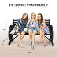 thumbnail image 6 of VINGLI Outdoor Rustic Wooden Bench with Wagon Wheel Arms, 3 People Sturdy Seat for Garden Porch Patio Lawn Yard Park, Indoor and Ourdoor Decor, 6 of 9