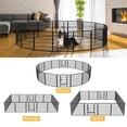 thumbnail image 3 of Dextrus Metal Panel Decorative 16 Pcs Garden Fence 32 inch Tall Multi-Purpose Indoor and Outdoor Animal Barrier Pet Dog Fence with Door for Yard Patio, Black, 3 of 5