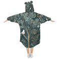 thumbnail image 2 of FORMRS Wearable Blanket Hoodie with Sleeves for Kids Cozy Flannel Sweatshirt, Floral Forest Scene, 2 of 7