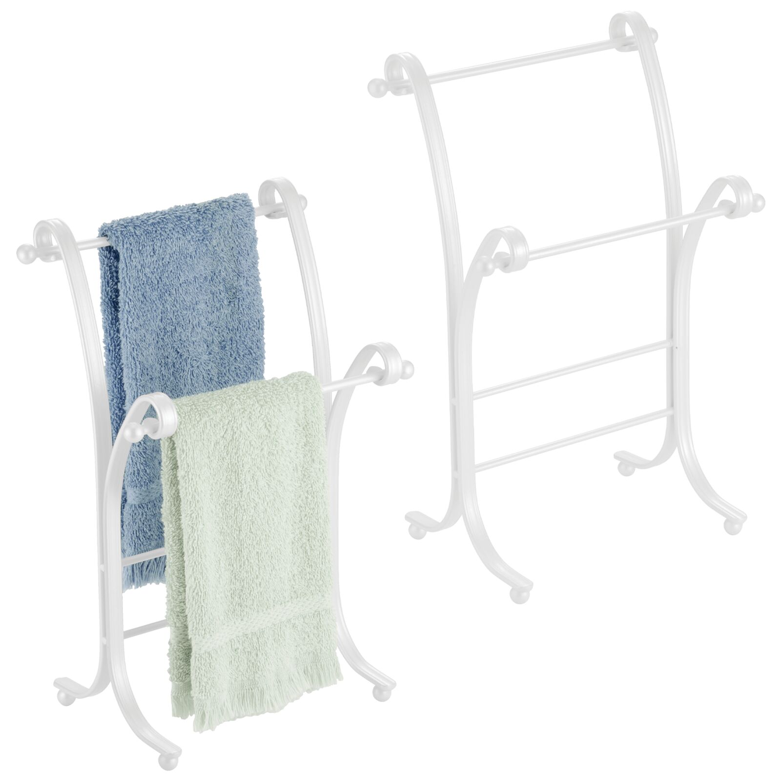 mDesign Steel Countertop Hand Towel Holder 2Tier Freestanding Small