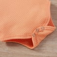 thumbnail image 6 of WOYY Outfits for Baby Girls Casual Solid Ribbed Long Sleeve Bodysuit Romper Pants Set, Sizes 0-18 Months, 6 of 8