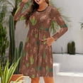 thumbnail image 6 of Fall Dresses for Women 2024, Cute Armadillos Womens Fall Dresses Long Sleeve Casual Tie Waist Clothes, Womens Fall Fashion 2024 Midi  Dresses Outfits with Pocket, 6 of 6