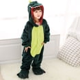 thumbnail image 3 of Pijamas de franela para niños y niñas, pijamas de dinosaurio verde, ropa de dormir, disfraz de animal para cosplay, fiesta de Halloween, atuendos divertidos, 3 of 3