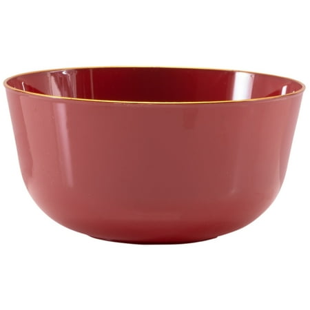 

Trendables™ 40 Premium Disposable Plastic 24 Oz Bowls - Classic Burgundy Design