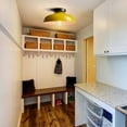thumbnail image 4 of Claxy 12" Yellow Flush Mount Ceiling Light with Dome Metal Shade, 4 of 6