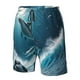 thumbnail image 4 of Balery Ice Blue Ocean Cute Dolphin A Traje de Baño Estilo Hawaiano para Hombre, Shorts de Secado Rápido con Bolsillos-Large, 4 of 6