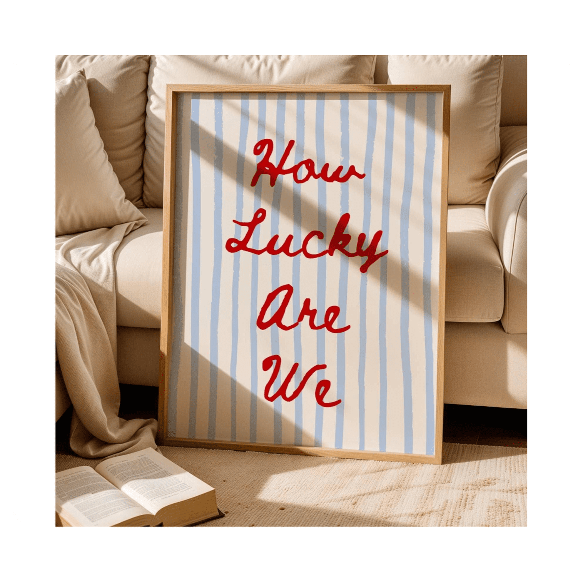 How Lucky Are We Poster Apartment Decor For Living Room Bedroom Or Bathroom Home Decor Office Wall Art