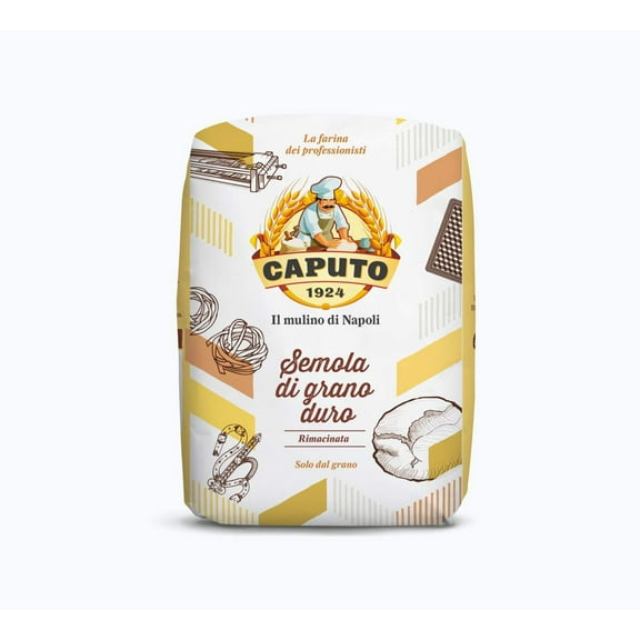 Molino Antimo Semolina Semola Flour, 1 Kilo bag , (Pack of 2)