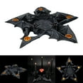 thumbnail image 2 of Gothic Bat Candle Holder - 7" Wide Pentagram Chime Candlestick with Bats for Halloween & Wiccan Decor - Black Resin Taper Candle Holder for Spooky Tablescapes, 2 of 9