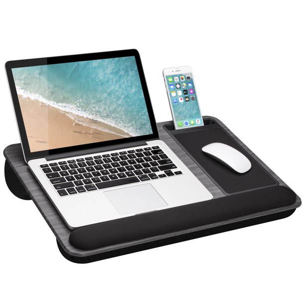 Home Office Pro Lap Desk for laptops Gray Woodgrain