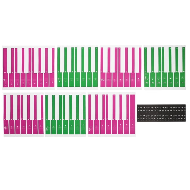 Shisuyan numbered piano keyboard stickers Piano Sticker Assorted Color for Music Education 1Set