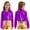Purple, variant on Girls Metallic Jacket Kids Motorcycle Biker Coat Long Sleeve Modern Hip Hop Jazz Dance Tops Outwear Purple 6