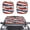 American Flag Wooden, variant on Jiueut Cow Driving Print Windshield Sun Shade 2pcs Foldable Car Sunshade for Front Window Shades Reflect UV and Heat Sun Visor Accessories Interior Universal Sunshade