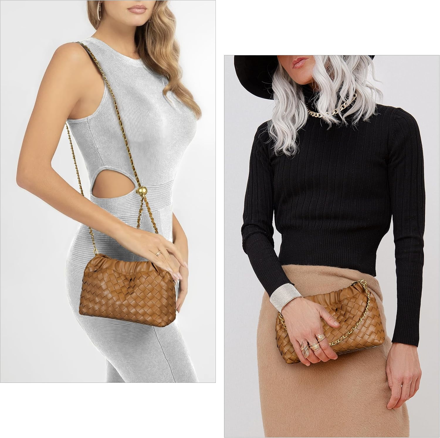Small Crossbody Bag For Women Trendy.Dumpling Bag Clutch Purse For Women Evening Bag Cloud Purse Vegan Leather Hobo Bag