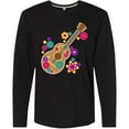 thumbnail image 3 of Inktastic Acoustic Guitar with Colorful Flowers Long Sleeve T-Shirt, 3 of 5