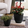 thumbnail image 2 of Bloem Dayton 6" Plastic Planter - 100% Recycled Plastic Indoor/Outdoor Garden Pot with Drainage Holes & Saucer Tray, Black, 2 of 8
