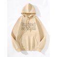 thumbnail image 3 of Whichone Hoodies for Men Letter Graphic Print Long Sleeve Sweatshirt Tops Mens Daily Wear Apricot S, 3 of 9