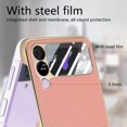thumbnail image 4 of ELEHOLD for Samsung Galaxy Z Flip 4 Case Leather Protective Case with Tempered Glass Small Screen Protector Shockproof Anti-Scratch Phone Case for Galaxy Z Flip 4 2022, Pink, 4 of 8