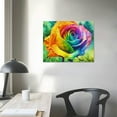 thumbnail image 4 of COMIO Rainbow Rose Canvas Wall Art Hanging Painting Home Decor Hanging Picture, 4 of 5