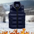 thumbnail image 2 of Men's Autumn&Winter Solid Color Sleeveless Stand-up Collar Vest Parkas, 2 of 4