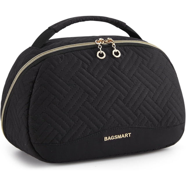 Travel Toiletry Bag for Women, Extra Large Opening Bag, Water-resistant travel essentials, Double-way Zippers Cosmetic Makeup Bag with Carry Handle