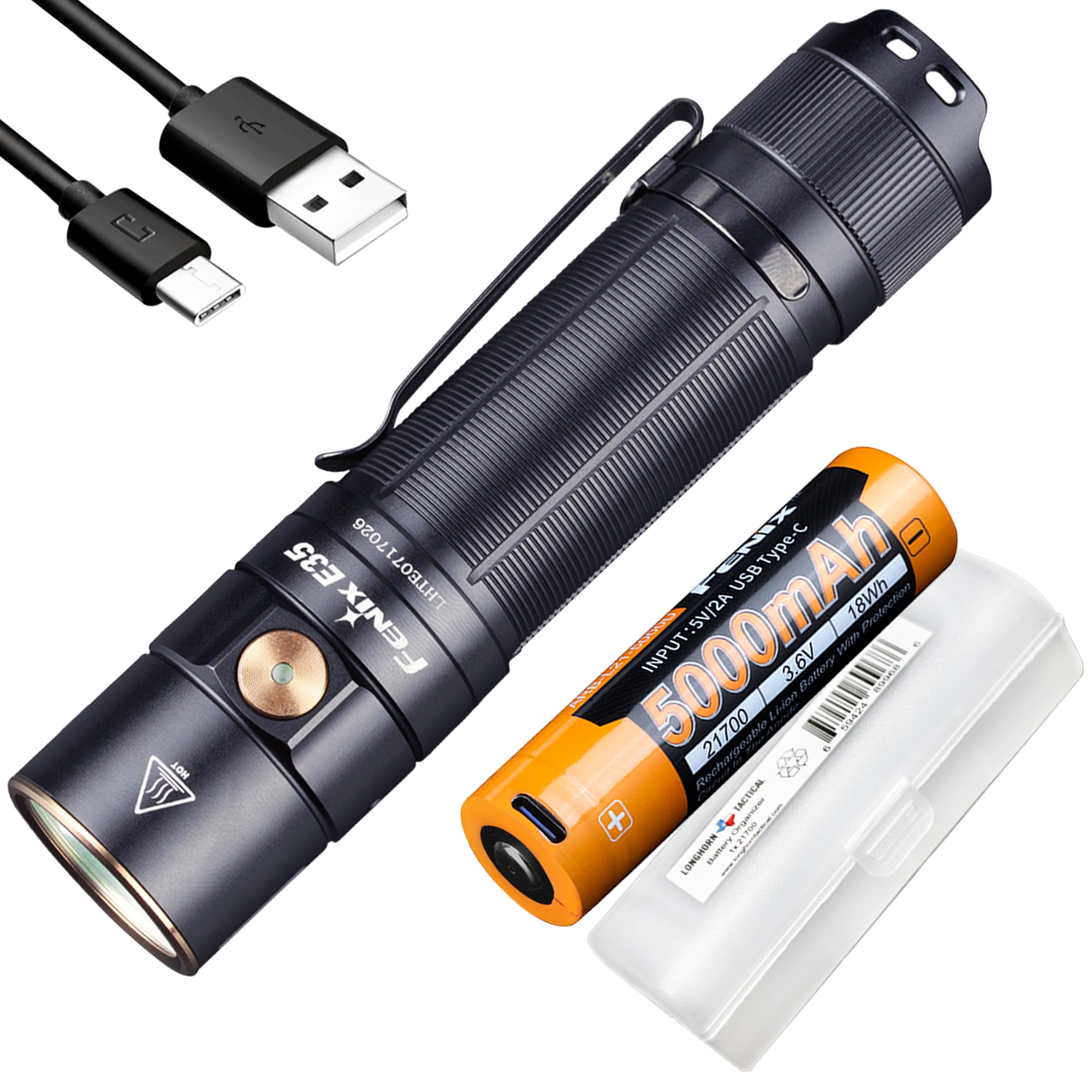 FENIX PD32 TACTICAL FLASHLIGHT 4 BATTERIES AND CHARGER COMBO KIT 