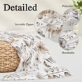thumbnail image 6 of Brown Grey Floral Spring Throw Pillow Cover, Pillowcase Protectors with Zipper, Breathable Decorative Lumbar Pillow Case Cover, Watercolor Botanical Butterfly Pillow Shams for Couch Sofa 16x24Inch, 6 of 8