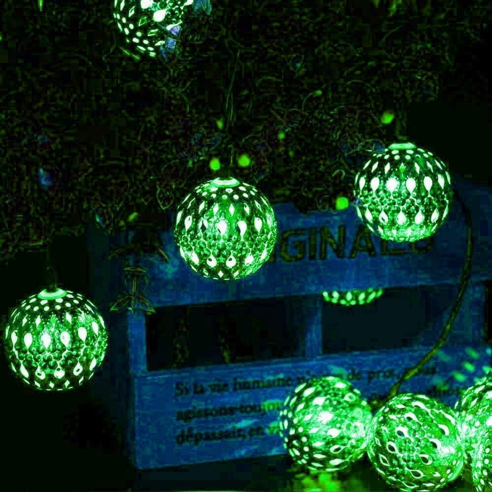Metal Ball String Lights, Metal Ball Garden Lights 3.5M 10LED Metal Ball String Lights Indoor Outdoor Fairy Globe String Lights