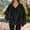 Black, variant on UTSJKR Womens Sweatshirt Double Fuzzy Fleece Soft Winter V Neck Pullover Hoodie Long Sleeve with Pockets Cozy Casual Tops Blue XL