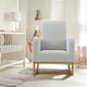 thumbnail image 3 of High - back forrado glider rocking chair con side pocket y wood legs, 300lbs capacity - perfect para breastfeeding y storytime (light gray), 3 of 9