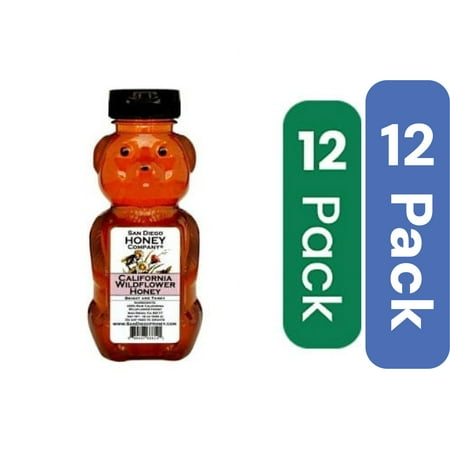San Diego California Raw Wildflower Honey 12 oz (Pack of 12)