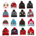 thumbnail image 2 of Lindo gorro navideño iluminado con luces LED intermitentes, muñeco de nieve, gorro de punto de color cálido para invierno, regalo de Navidad para decoración de fiesta de Navidad de Año Nuevo, 2 of 5