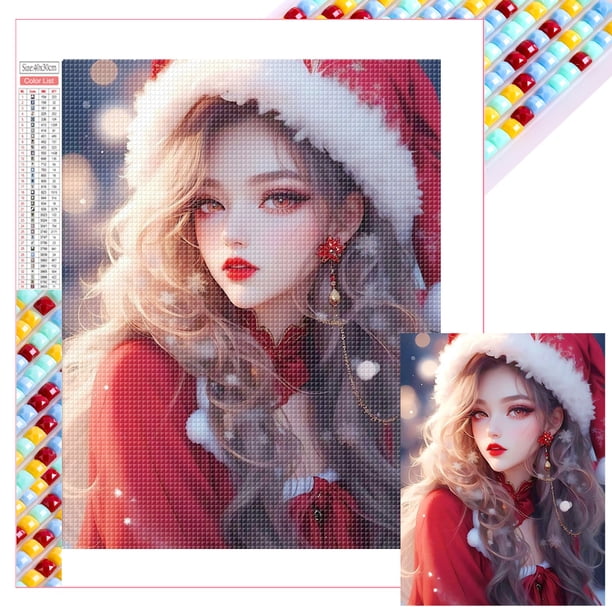 Con Cuentas Cuadradas 5D DIY Ambiente Navideño Belleza Del 35x45cm