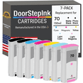 thumbnail image 1 of DoorStepInk Ink Cartridges for HP 70 130ML (7-Pack) Compatible with HP DesignJet Printers, 1 of 10