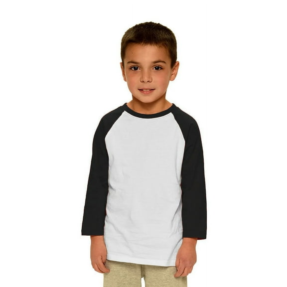 <![CDATA[Toddler Fine Jersey Raglan Tee-White/Black-2]]>