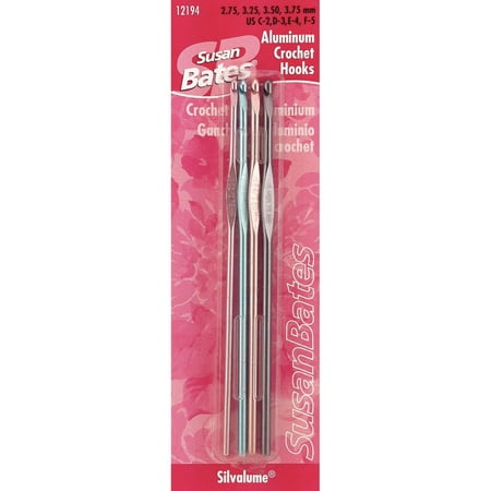 UPC: 0077216302495 | Susan Bates Silvalume Aluminum Crochet Hook Set-Sizes  C2 To E4
