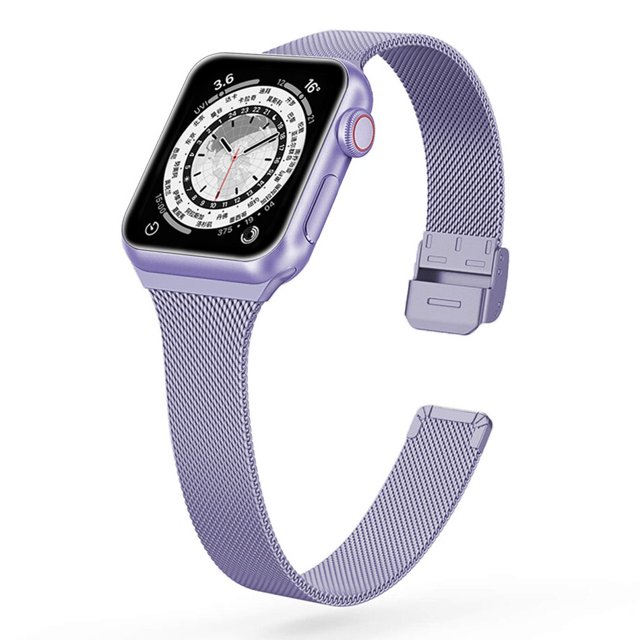 Pulsera delgada Banda de metal para Apple Watch 8 7 6 SE 5 4 3 38 40 41 45 49MM Correa milanesa de acero ultra inoxidable para iwatch 42 44MM Tan Jianjun unisex