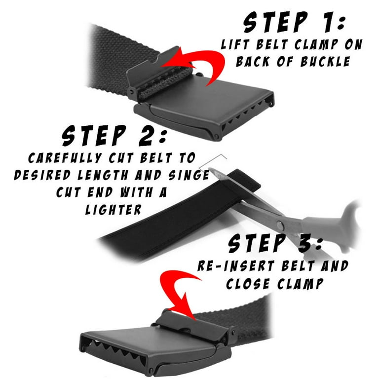 Web Belt How To Put Belt Buckle On Men's Gold Brass Slider