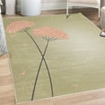 thumbnail image 1 of Allium Flower Decorative Rug, Floral Design with Swirl Lines Falling Leaves Autumn Inspired, Quality Carpet for Bedroom Dorm and Living Room, 6 Sizes, Khaki Peach, by Ambesonne, 1 of 4
