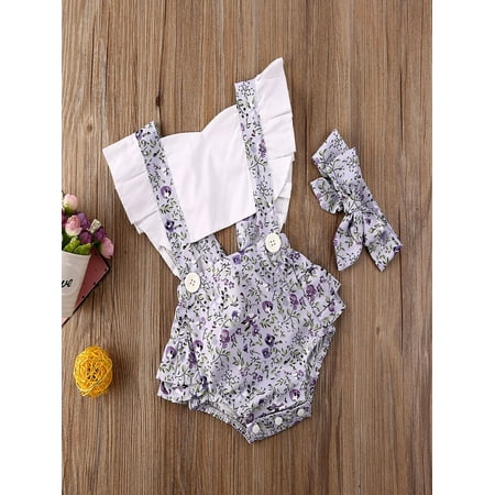 

2PCS Newborn Infant Baby Girl Polka Dot Romper Jumpsuit Clothes Outfit Summer